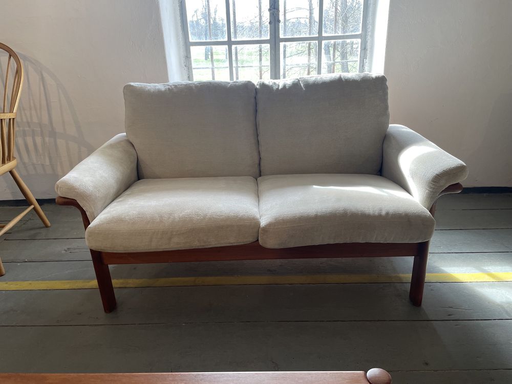Duńska tekowa sofa z fotelem lata 60.