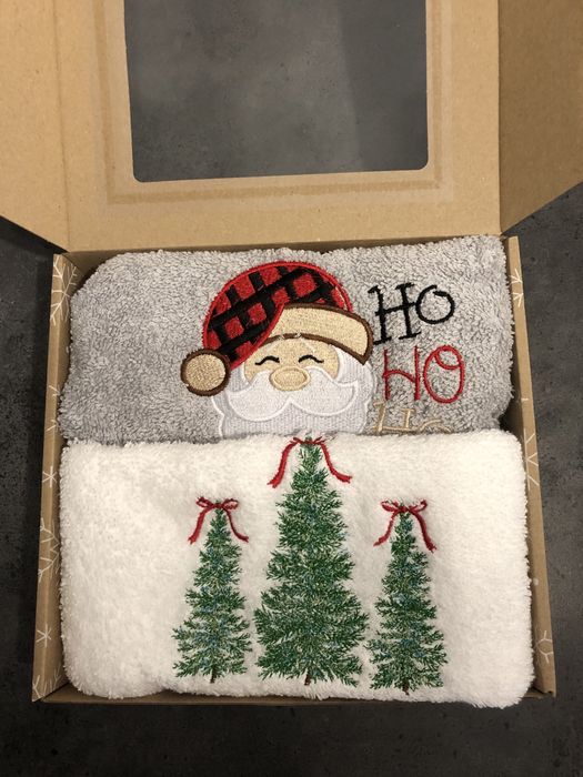 Ręczniki 50×100 – świąteczne, bawełna 100%, haft komputerowy + imię