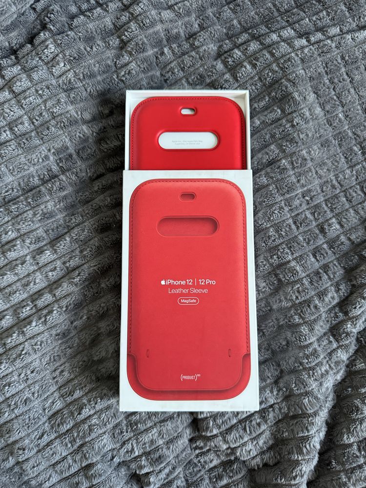 Oryginalne etui Apple leather sleeve dla iphone 12 / 12 pro czerwone