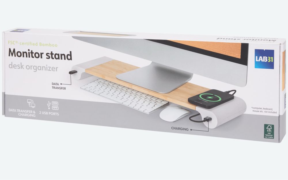 Stojak na monitor z gniazdami USB
