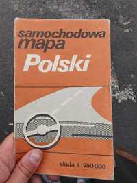 Samochodowa mapa Polski 1987r PRL