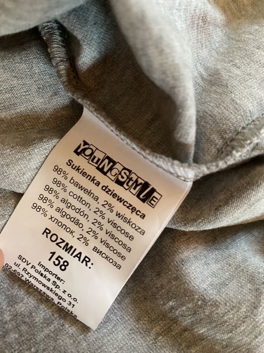 Sukienka szara na 158 cm wzrostu