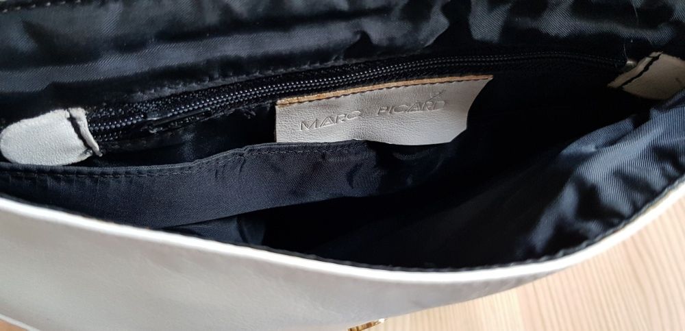 Torebka skórzana biała