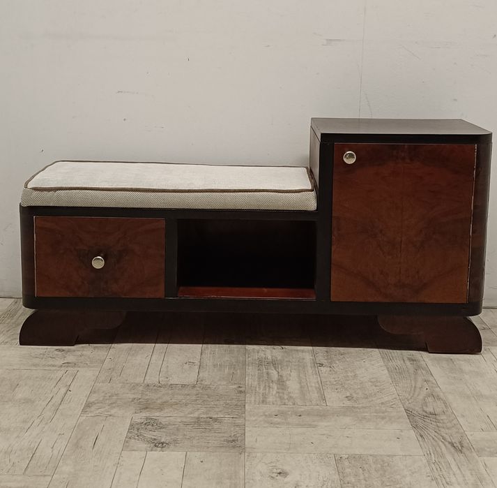 szafka vintage na buty z półkami siedzisko do przedpokoju