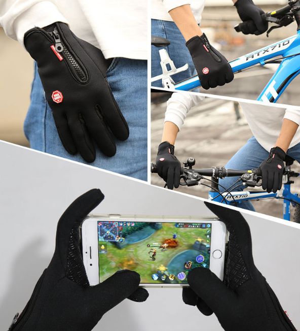 Лыжные вело спортивные перчатки Windstopper сенсорные неопрен