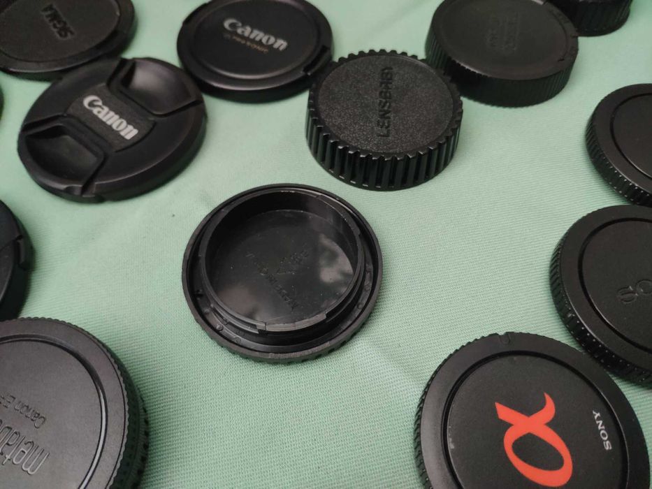 Tamps de máquinas e objetivas fotográficas Canon Nikon, Sigma Tamron,