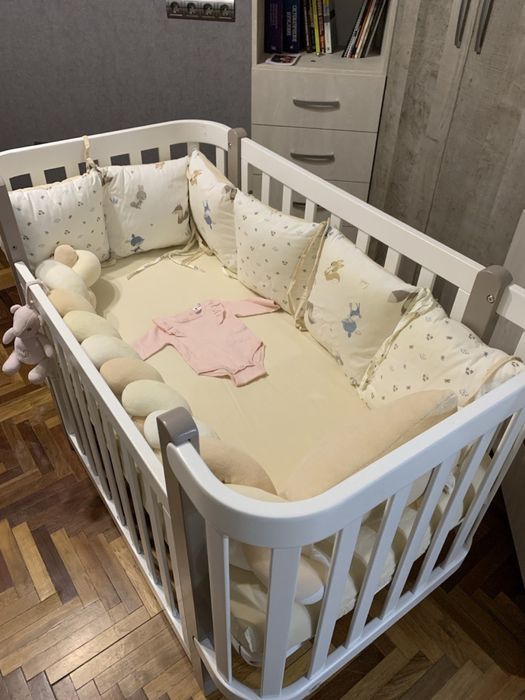 Дитяче ліжечко деревʼяне приставне