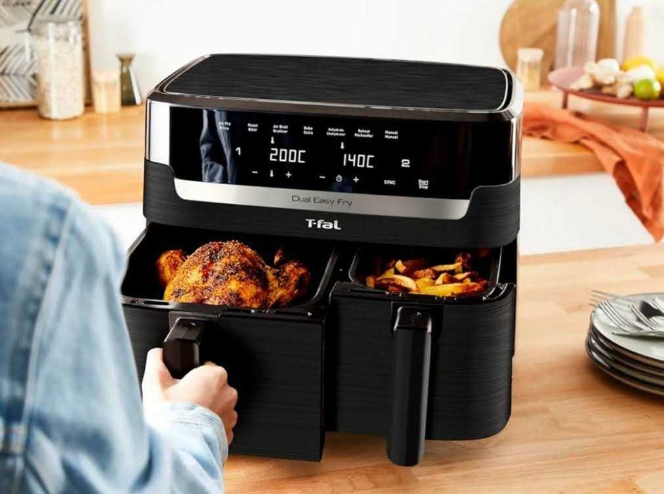 Tefal Frytkownica beztłuszczowa Dual Easy Fry EY901N10 8,3L XXL 2700W