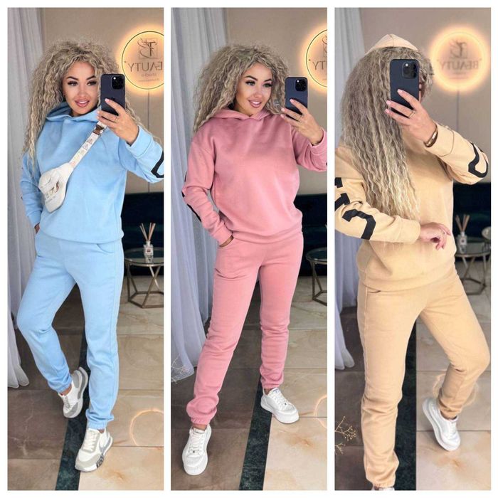 Костюм жіночий фліс кофта худі та штани джогери | женский модель 575