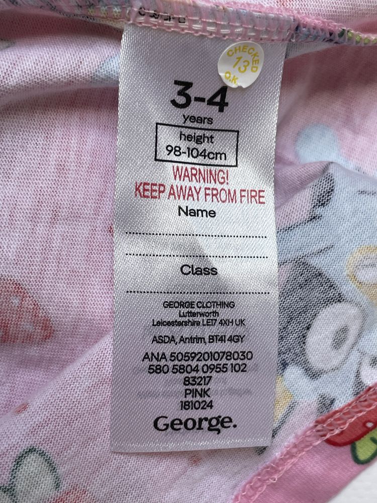 98 104 George Bluey bawełniana sukienka w truskawki + koszulka