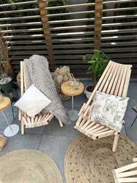 Leżak drewniany krzesło ogrodowe meble do ogrodu solidne styl boho HI