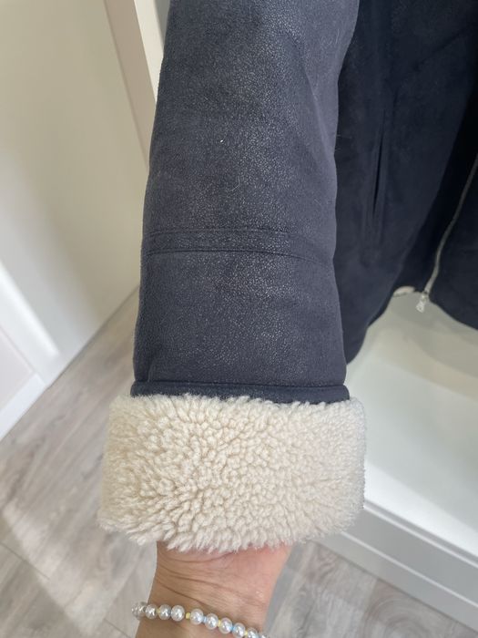 Женская дубленка Mango черная размер XS