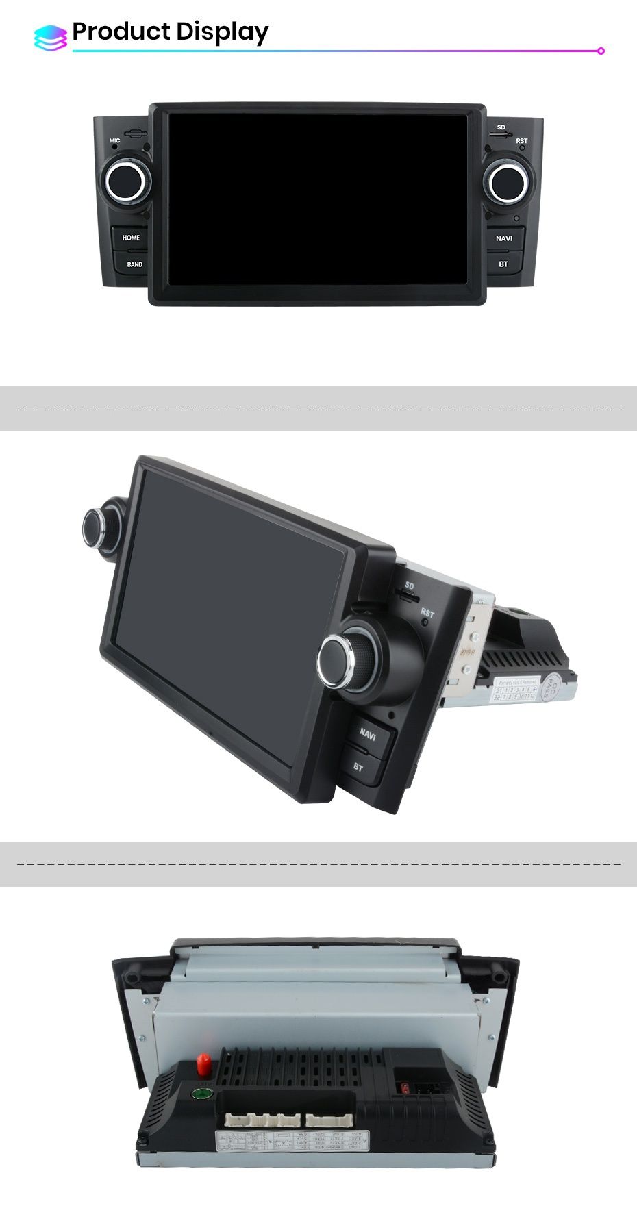 Rádio 7" android Fiat Grande Punto Linea 2/32 WIFI GPS CARPLAY Novo