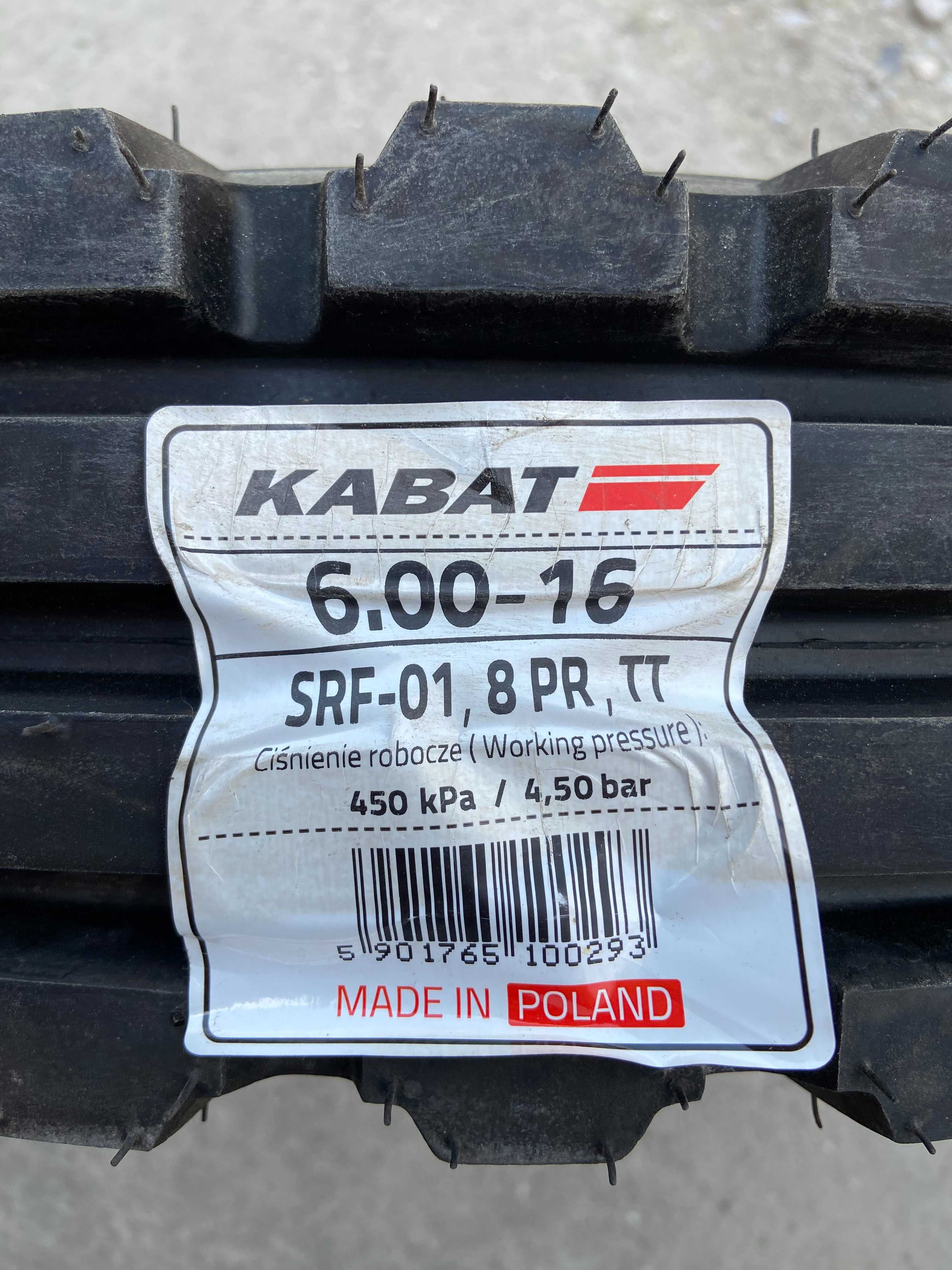 Opona KABAT 6.00x16 / 600-16 / 600R16 / 6,00-16 6PR\8PR Opony Rolnicze