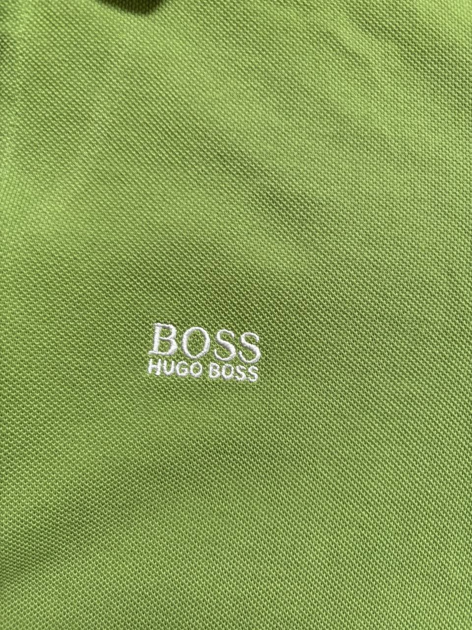 Футболка поло Hugo Boss зелёная салатовая мужская S-M