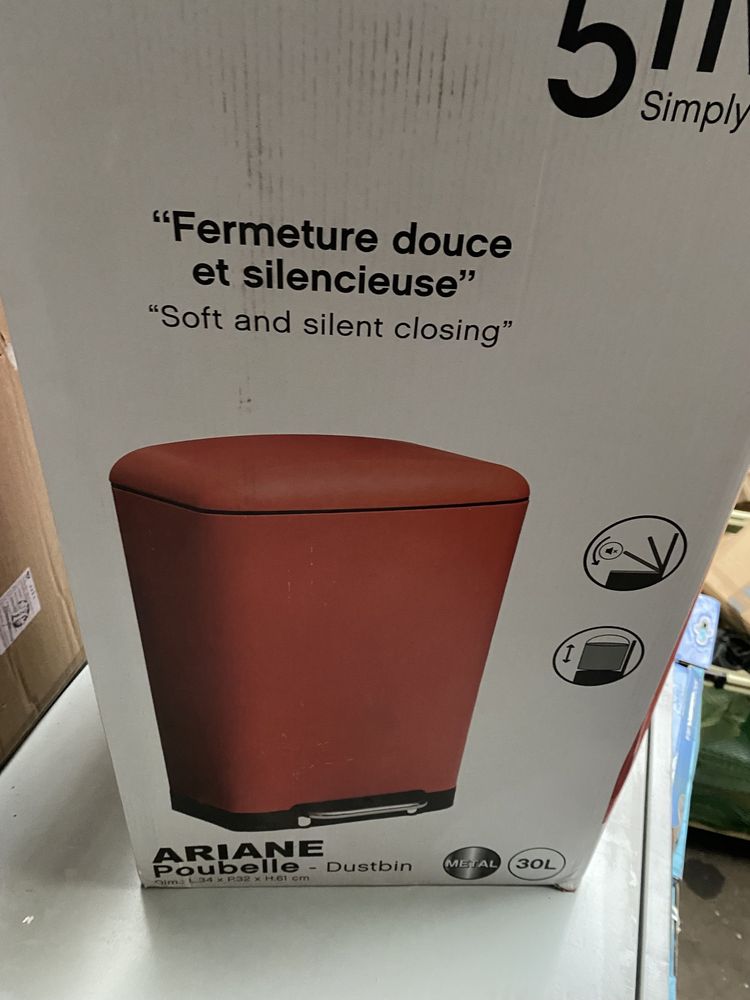 Kosz na śmieci czerwony, 30 l duzy