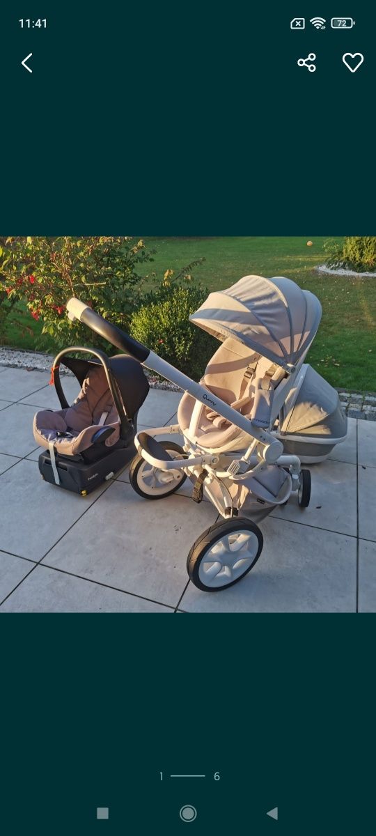 Wózek Quinny Mood 3w1 plus baza ISOFIX Maxi Cosi.