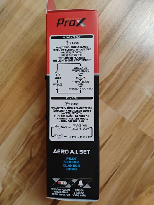 Zestaw lamp rowerowych Prox Aero A.I set