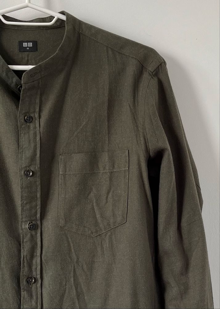 Uniqlo męska koszula khaki ze stójką