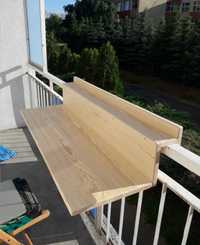 Drewniany stół na balkon. Podwieszany