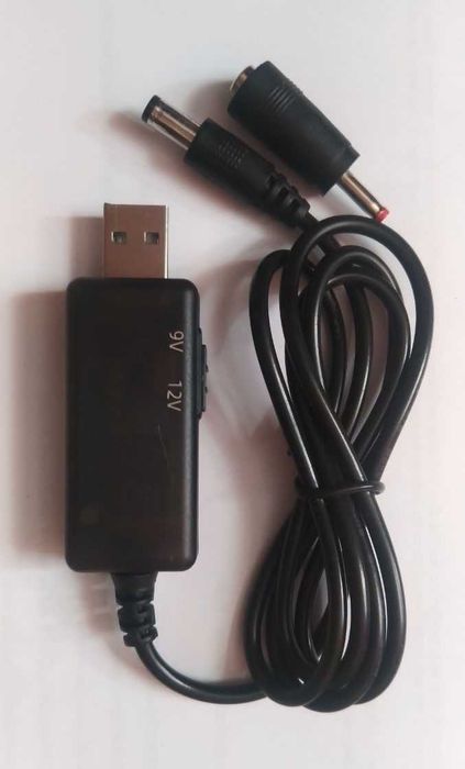 Кабель перехідник універсальний для WiFi роутера USB 5В – DC to 9В/12В