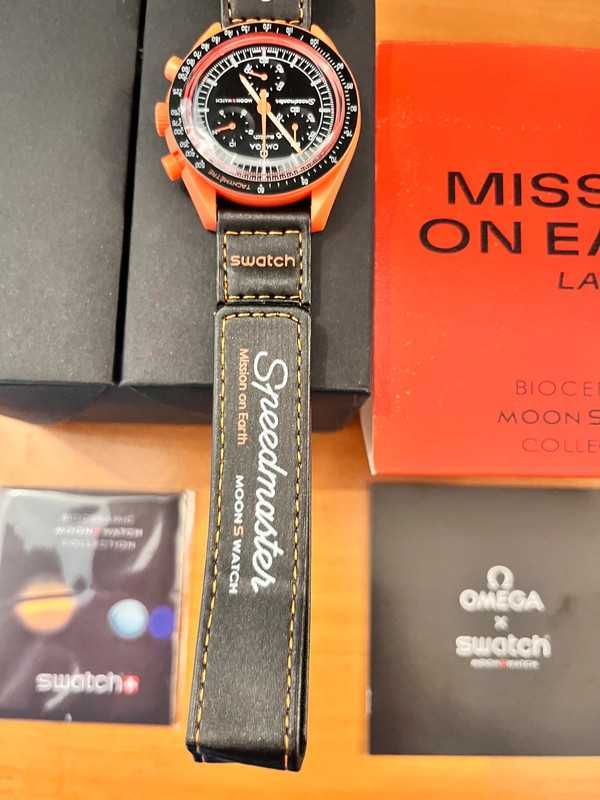 Omega x Swatch SO33O100 Lava - Nowoczesna Funkcjonalność Wytrzymałość
