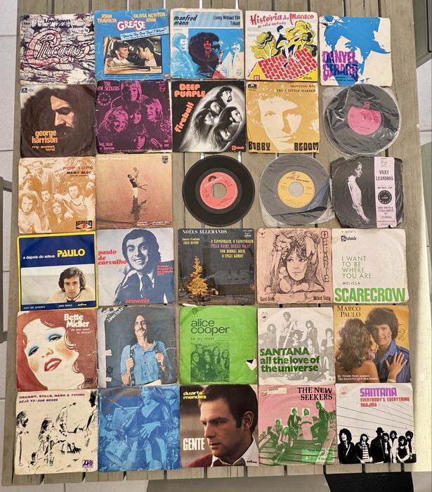 Vinil singles - venda de lote completo de 30 unidades