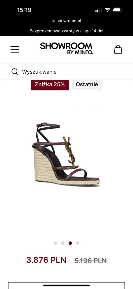 Koturny raffia SAINT LAURENT jak nowe 37