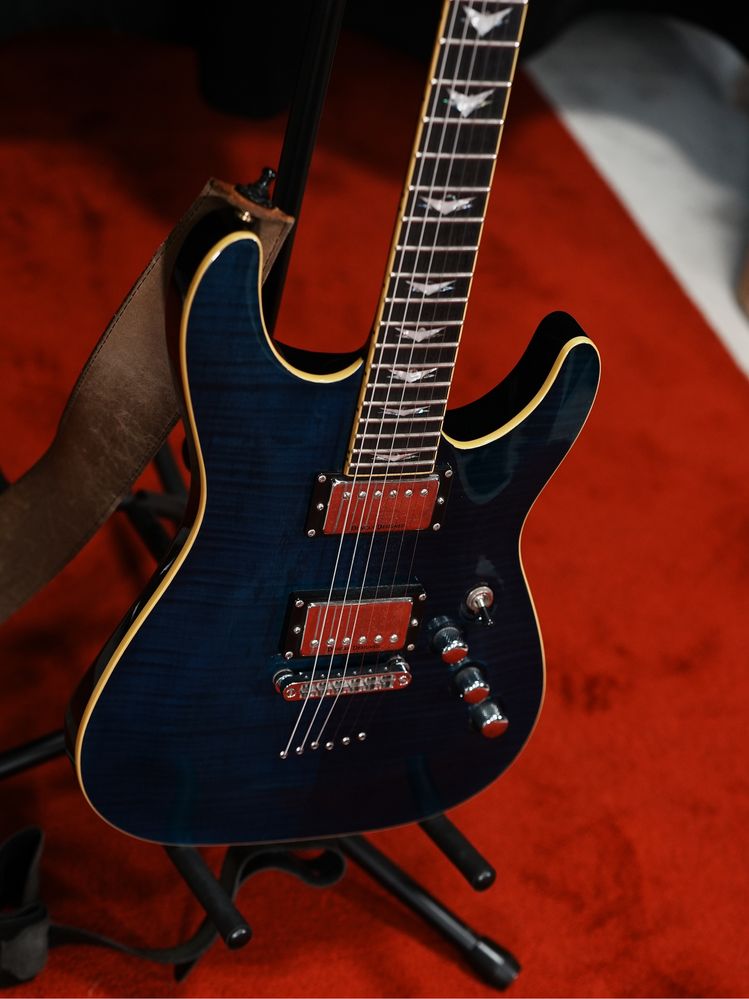 Gitara elektryczna Schecter C1+ Plus klucze grover piekny binding blu
