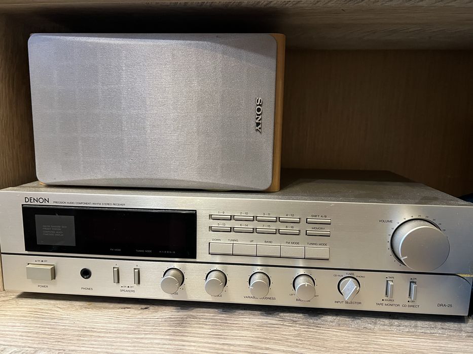 Усилювач Denon DRA‑25, вінтажний, в робочому стані + колонки