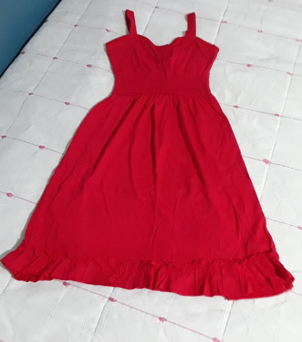 Vestido vermelho de algodão