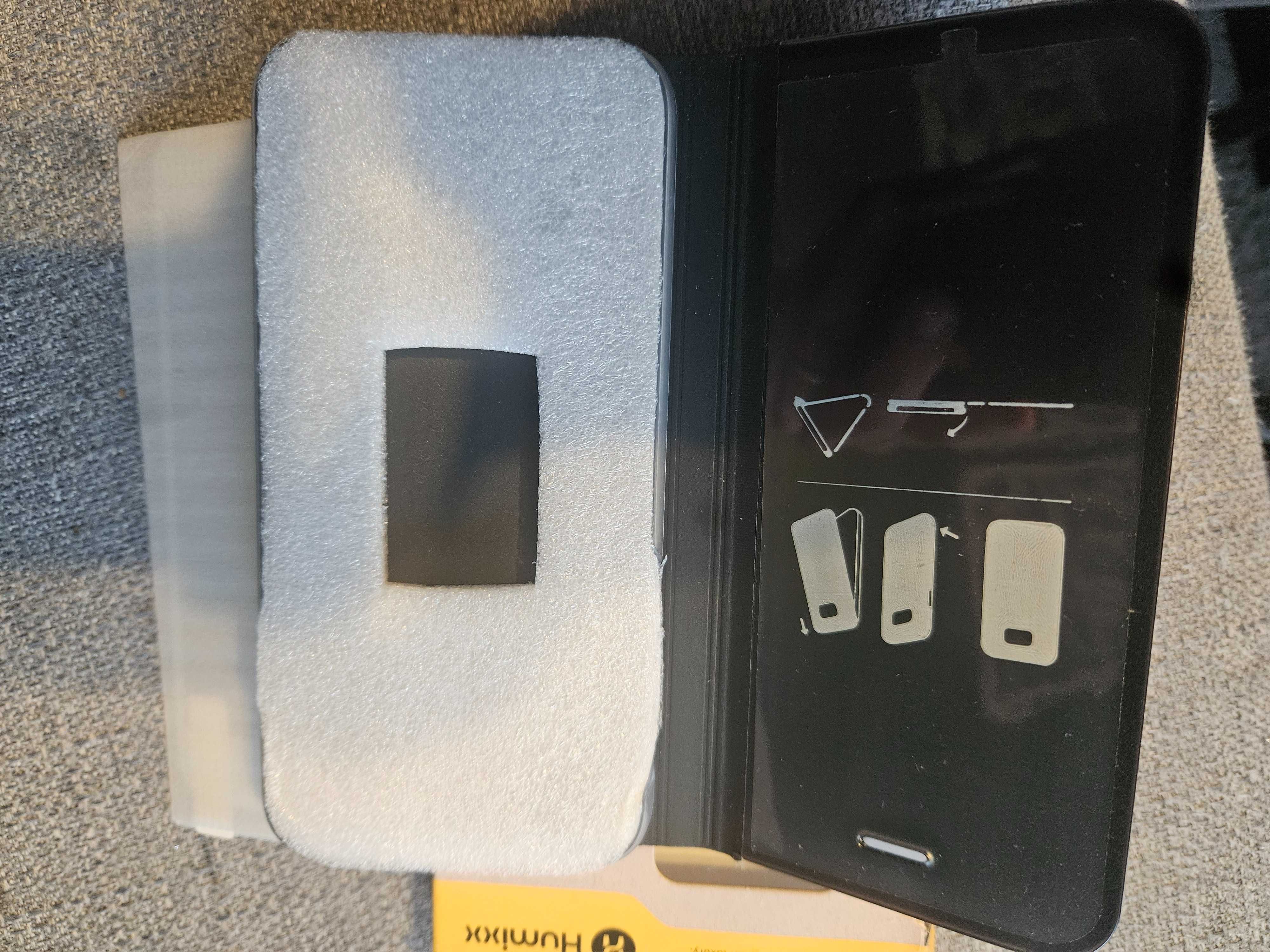 Pokrowiec etui IPHONE 7 Humixx z klapką (prześwitujący) + szkło ekranu