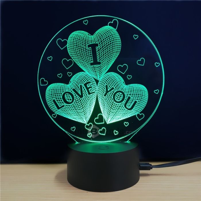 Lâmpada LED 3D "I LOVE YOU"