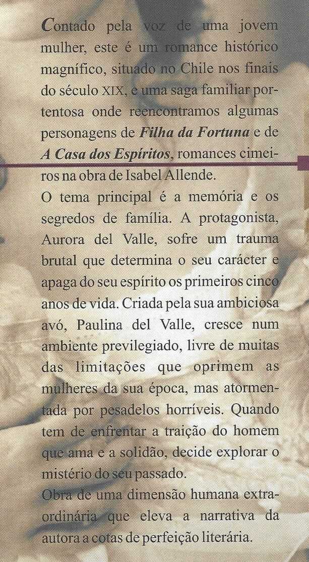 Retrato a Sépia, de Isabel Allende