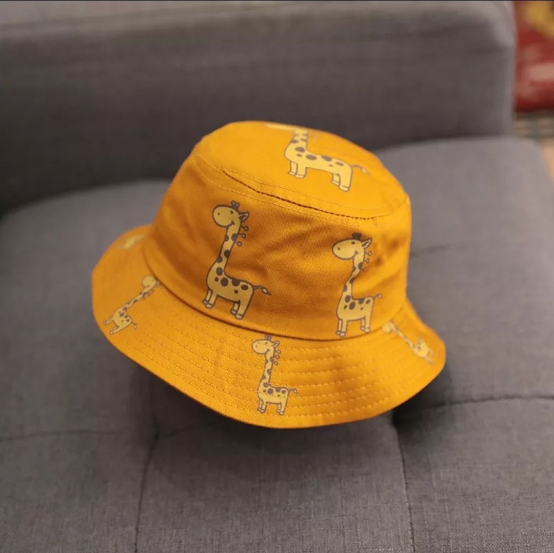 Хлопковая летняя детская панамка панама шапка кепка жираф