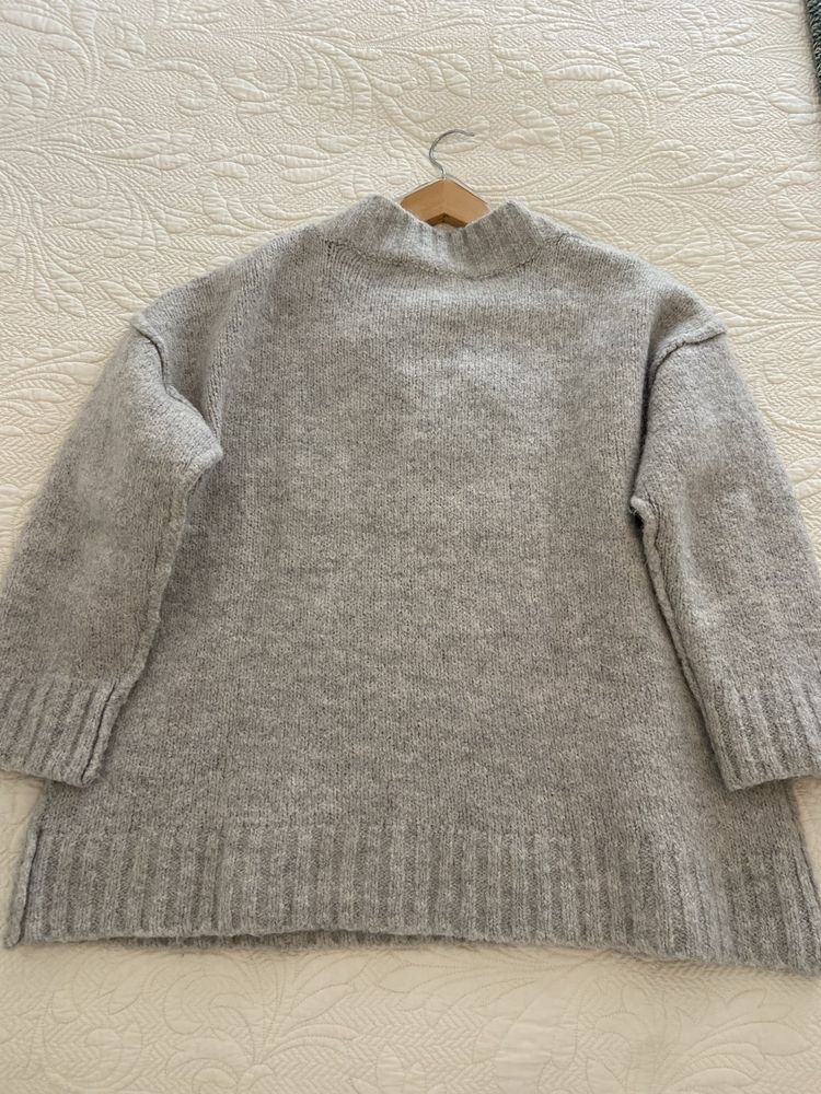 Camisola malha grossa cinza - Zara