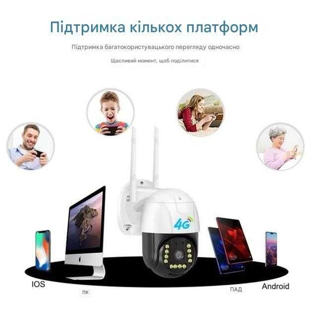Уличная 4G IP-камера поворотная с подсветкой Smart Net Camera V380 PRO