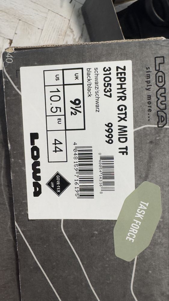 Черевики lowa zephyr gtx mid tf 44 розміру 10.5