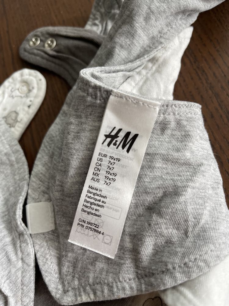 Śliniaki niemowlęce H&M, komplet śliniaków, szalik apaszka chusta