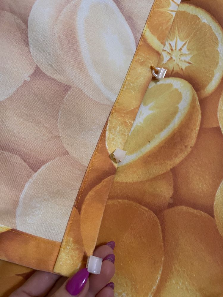 Home 2 długie Zasłony w pomarańcze pomarańczowe 250 cm z zabkami