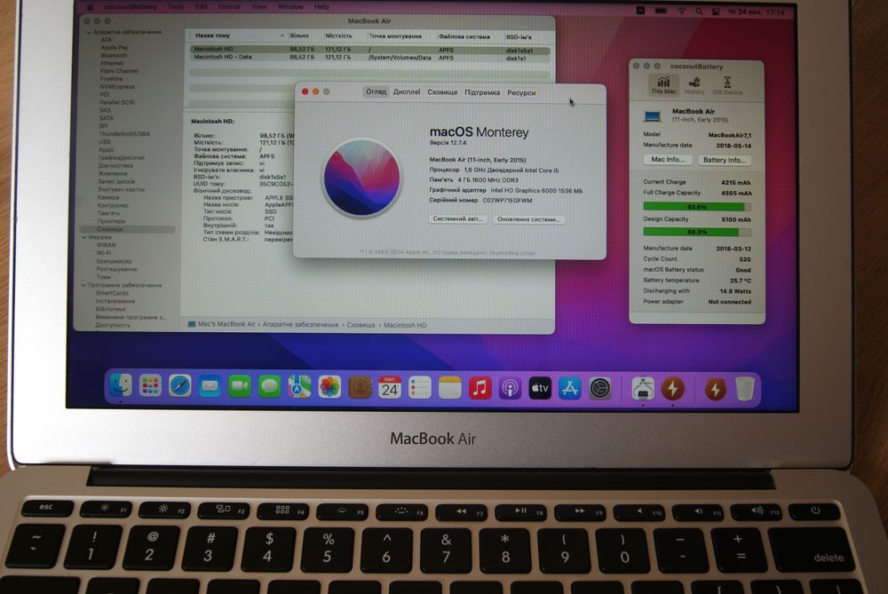  MacBook Air 11” A1465 (2015) • i5 • 4GB • 120GB SSD #12