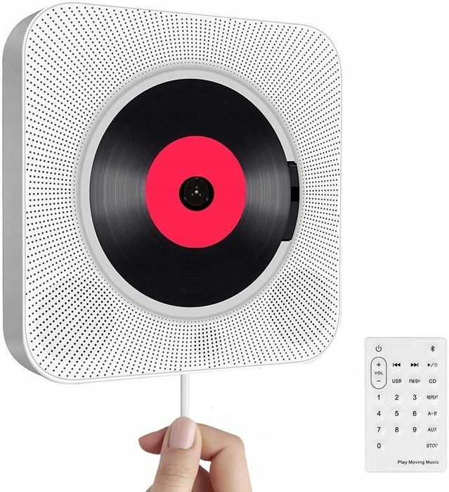 przenośny odtwarzacz CD bluetooth MP3 FM USB AUX pilot HiFi
