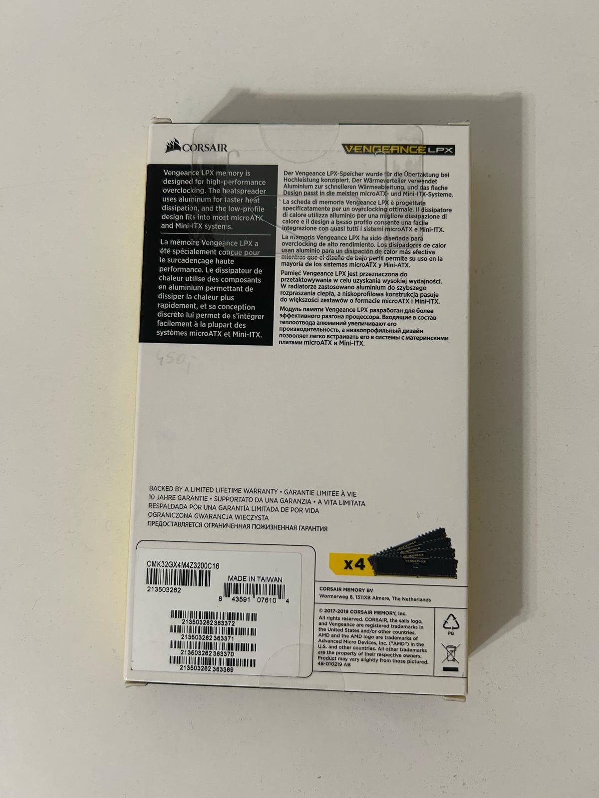 Nowy Zestaw Ram DDR4 Corsair 4x8gb 3200mhz