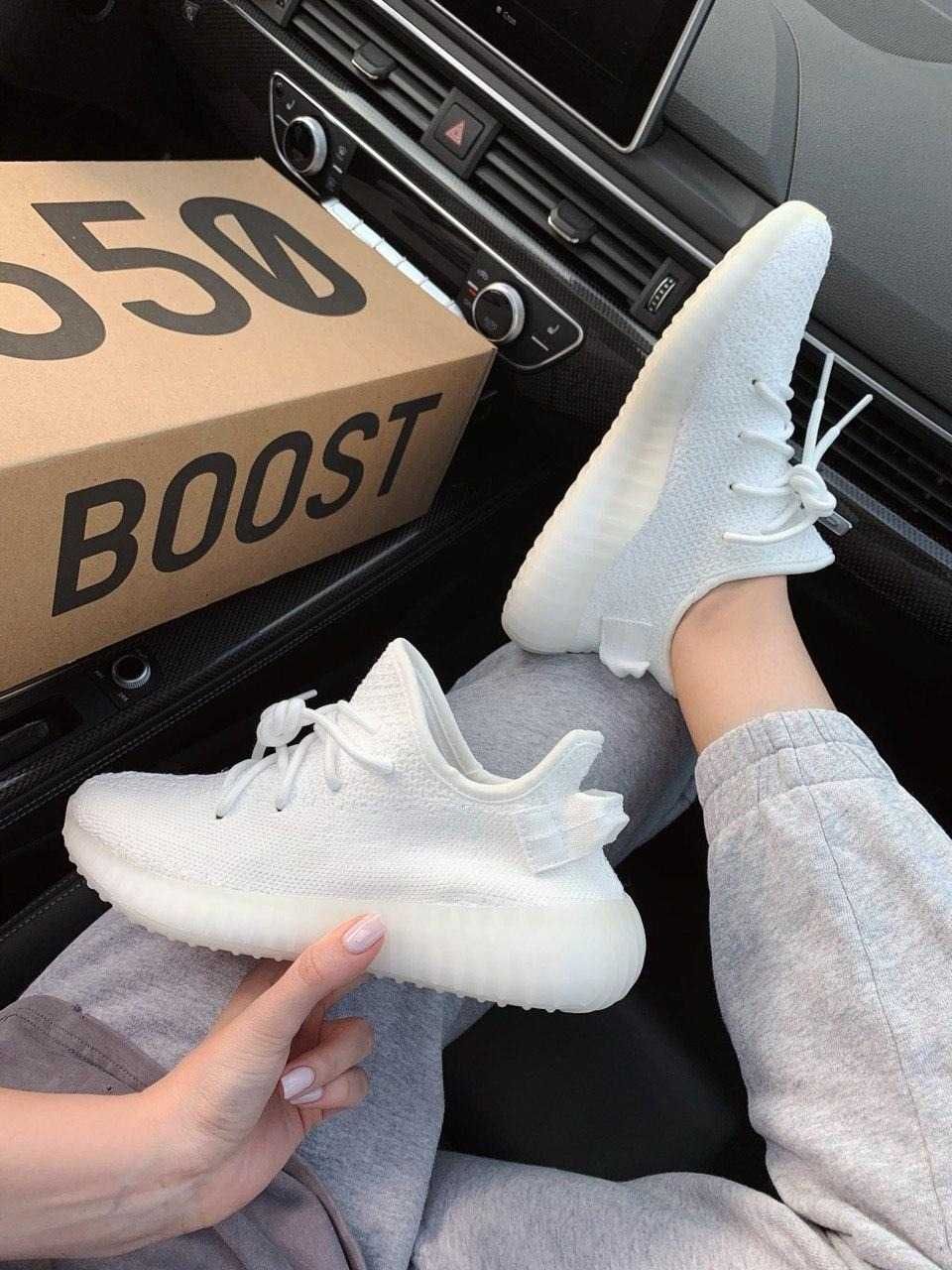 Кроссовки женские Adidas yeezy boost 350 V2 Full White/Кросівки жіночі