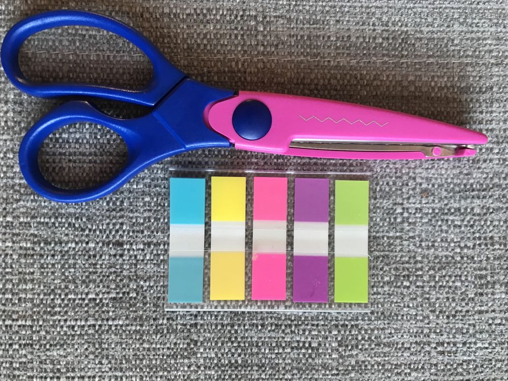 Nożyczki do szlaczków kreatywne i kolorowe znaczniki
