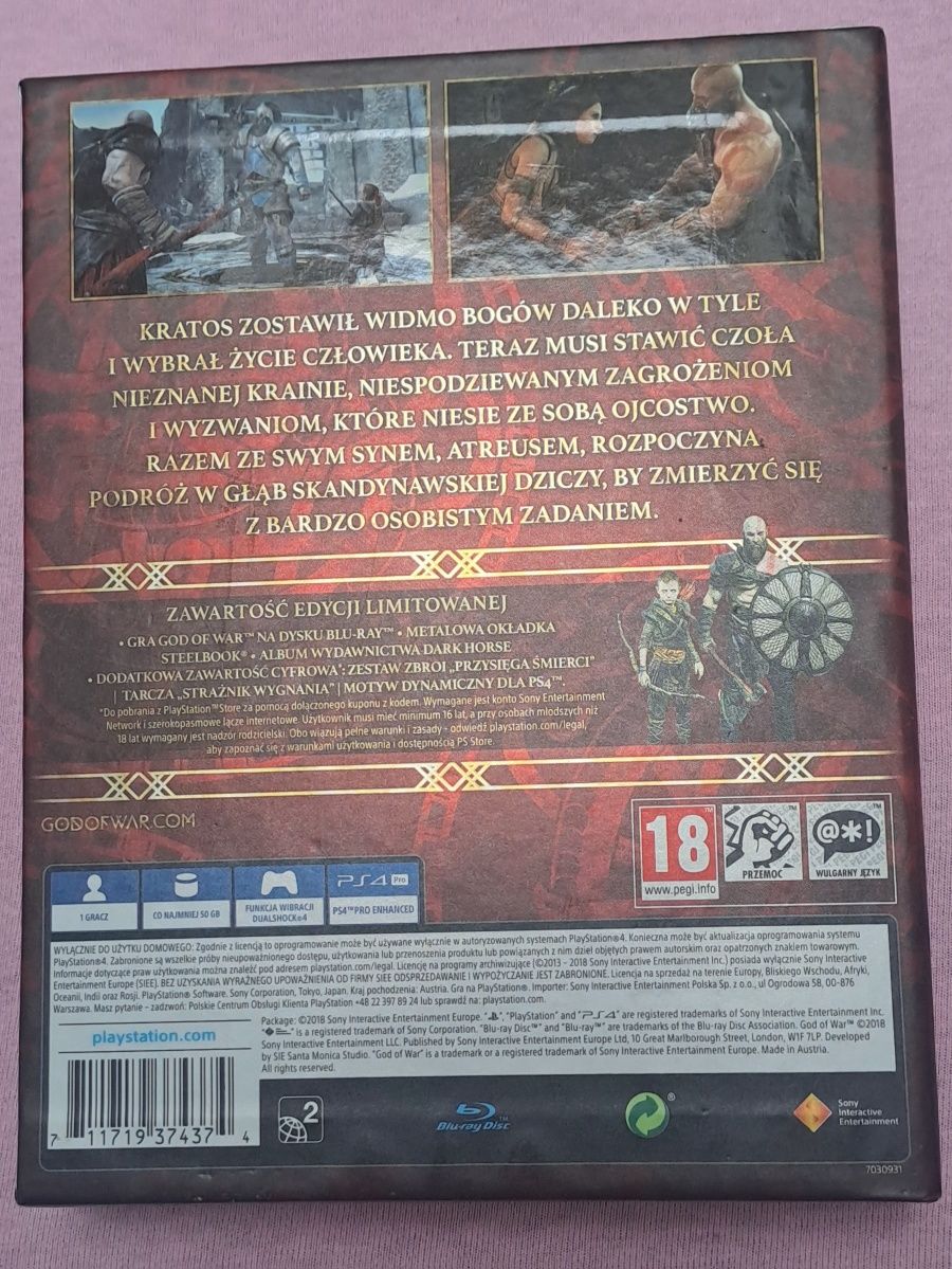 God of War Ps4 PL Edycja Limitowana idealny stan