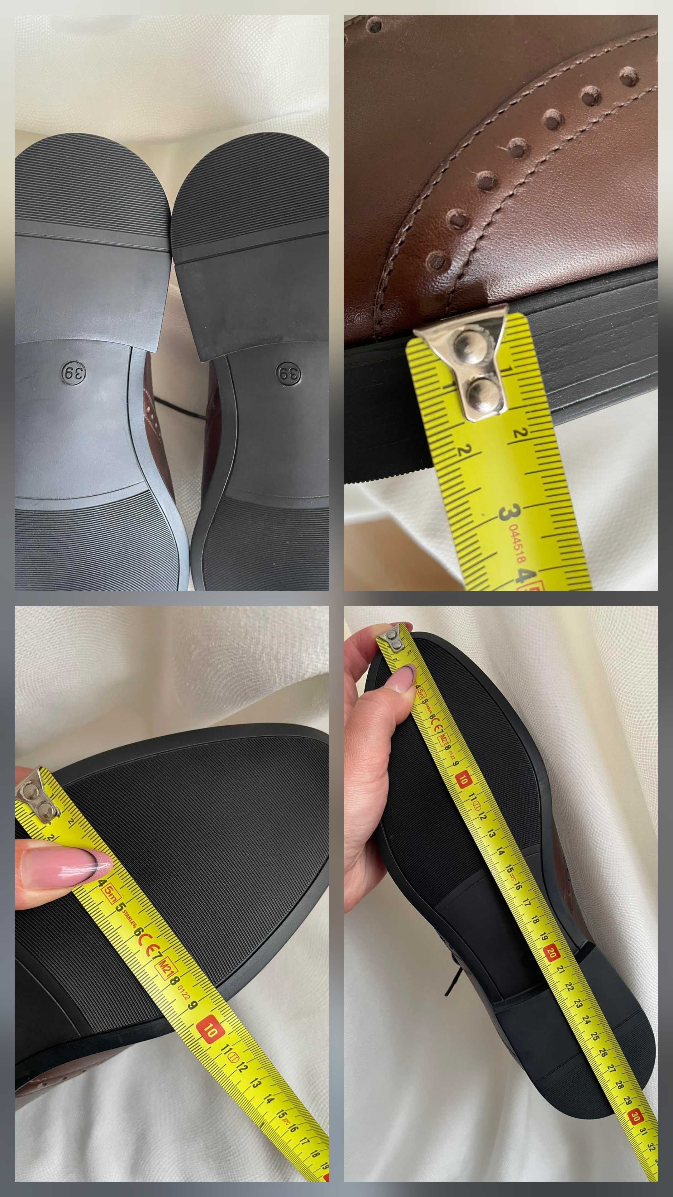 Nowe skórzane buty półbuty brogsy męskie Nico Rarini wizytowe r.39