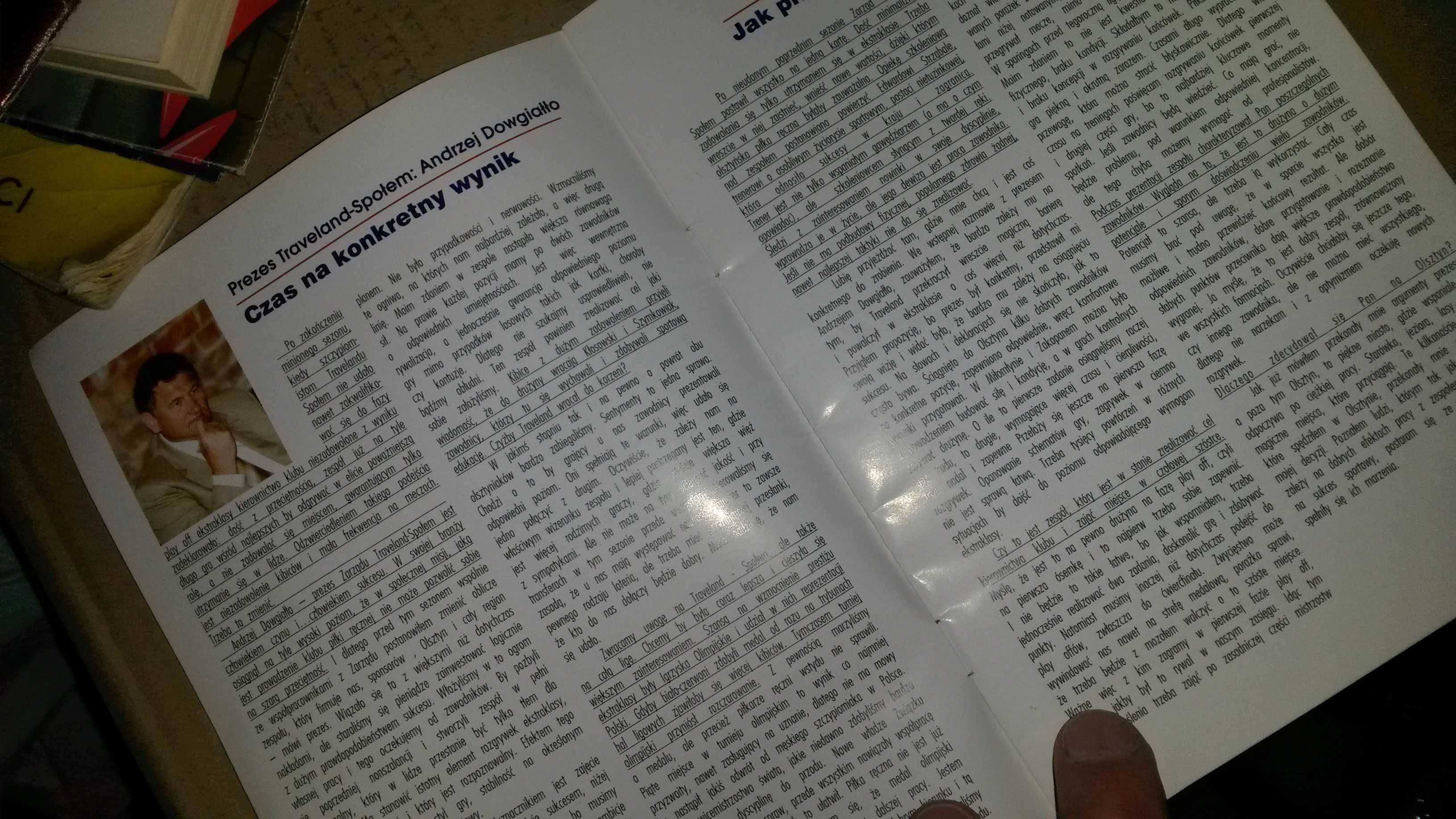 Broszura ulotka gazetka piłka ręczna Traveland Społem Olsztyn 2008