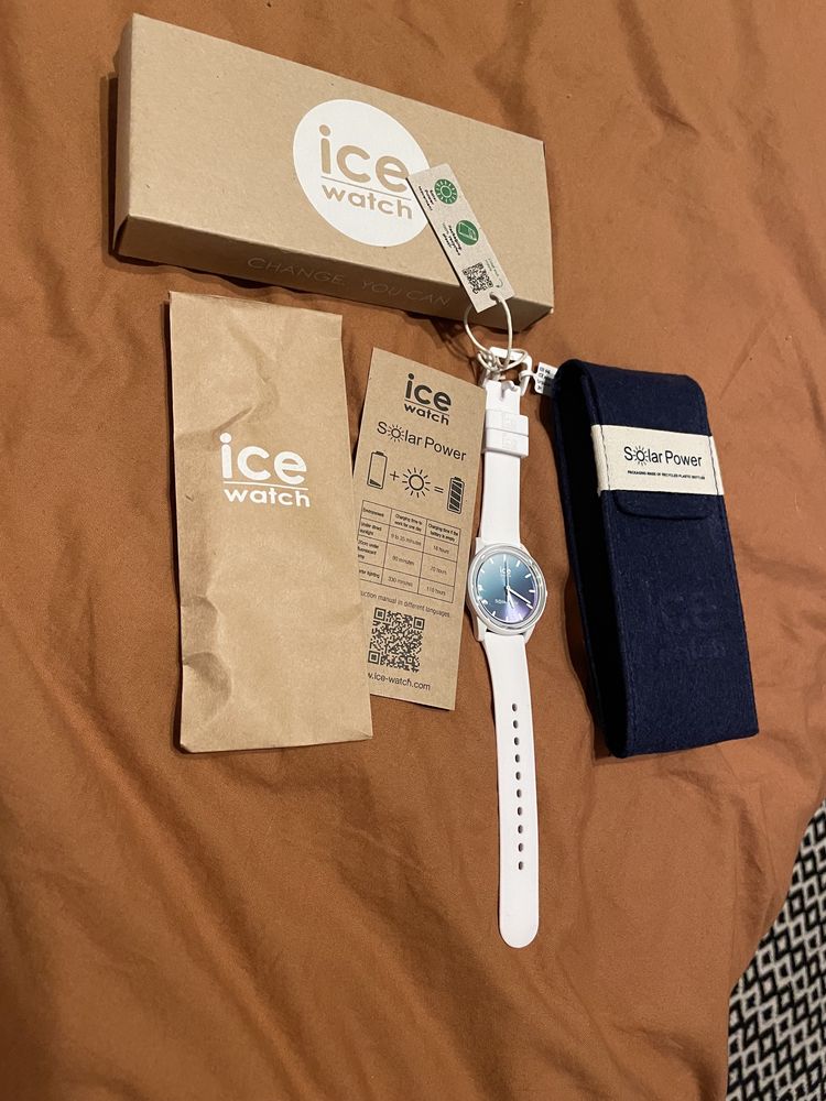 Ice watch biały silikowany zegarek solar power lilac nowy