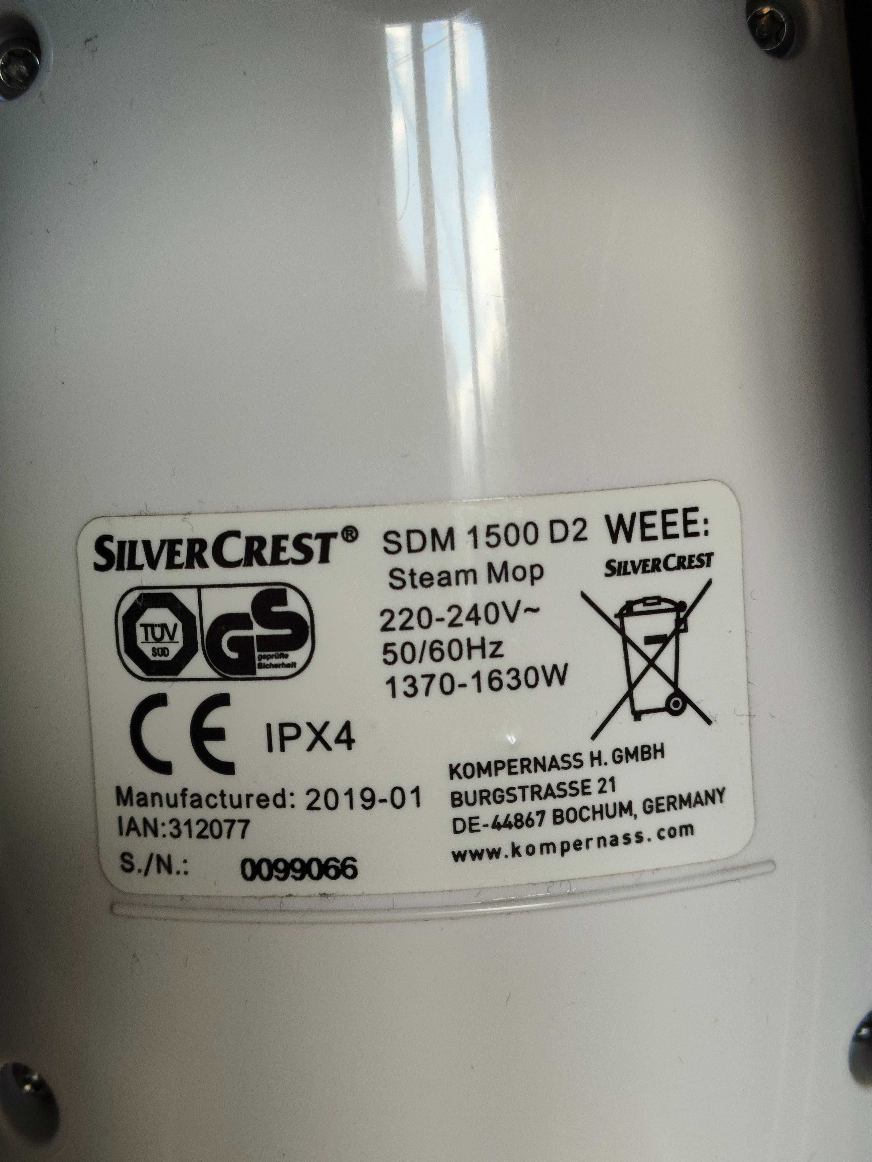 Mop parowy SilverCrest SDM 1500 D2
